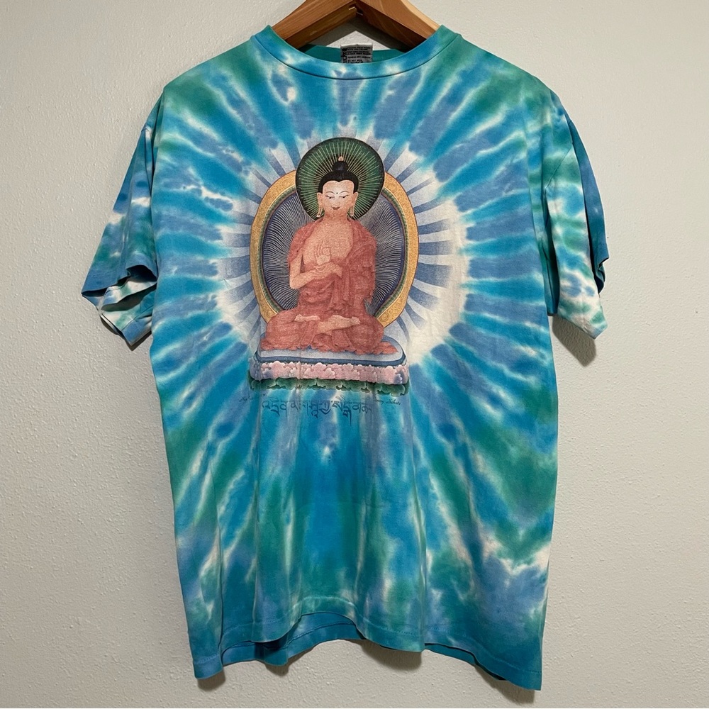 Vtg 90s Tshirt Tammy Schatz Tie Dye All Over Print Not Fade Away Graphics